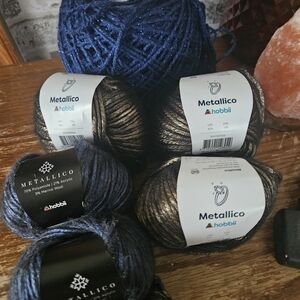 Metallic Yarn Set - Blue and Silver
